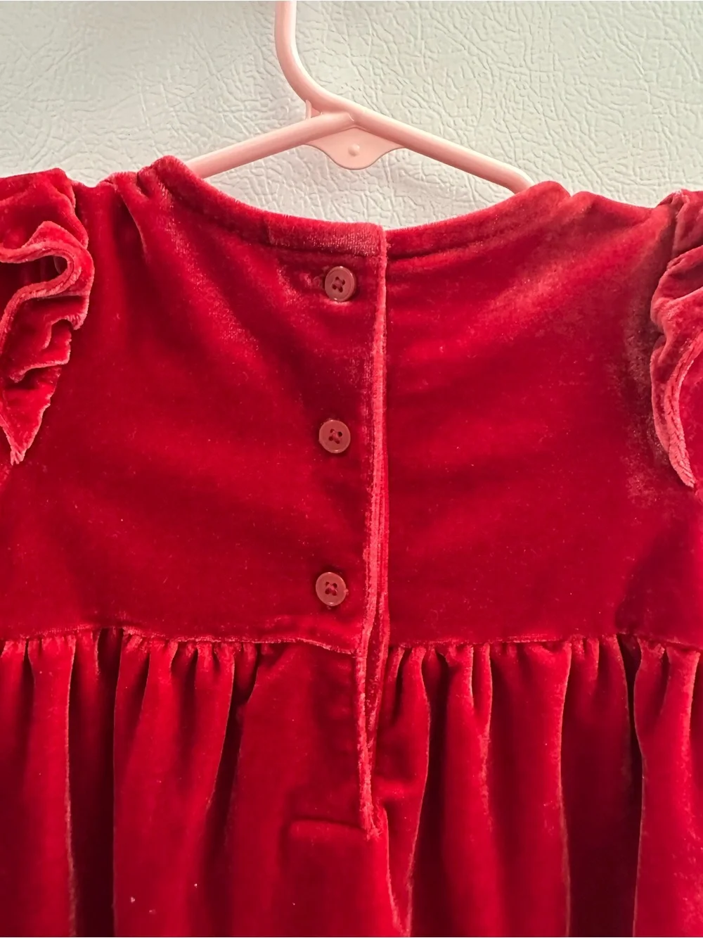 Red Velvet Long Sleeve Baby Dress